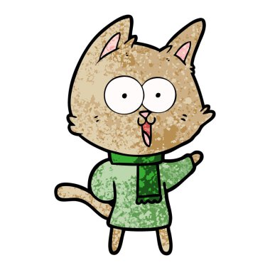 komik karikatür kedi vektör çizim