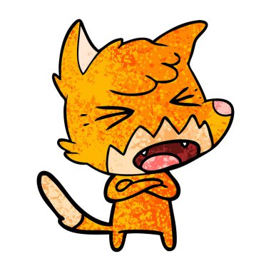 kızgın çizgi film fox vektör çizim