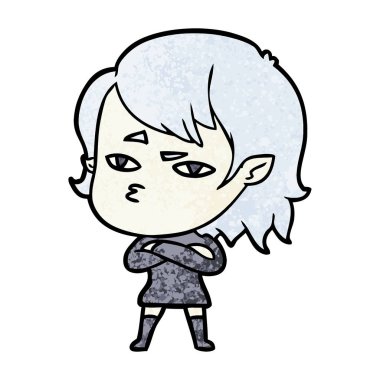 Çizgi filmdeki vampir kızın vektör çizimi