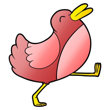 komik karikatür kuş yürüme