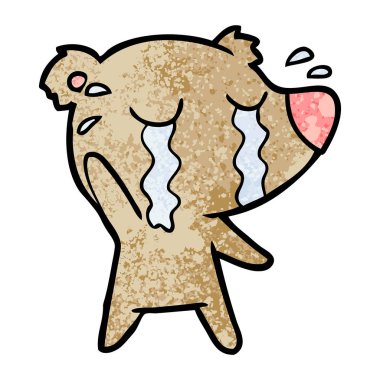 vektör çizim ayı ağlıyor çizgi film