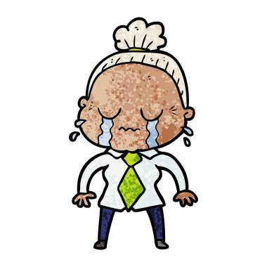 çizgi film ağlayan yaşlı kadın