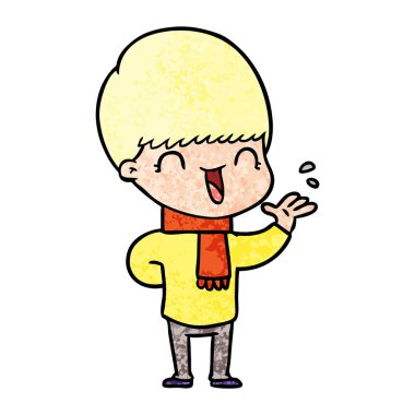 mutlu çizgi film çocuk vektör çizim