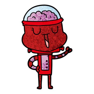 mutlu karikatür robot vektör çizim