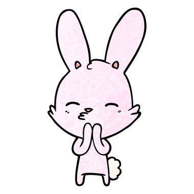 meraklı bunny çizgi vektör çizim