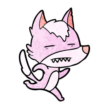 çizgi film kurt gösteren diş çalıştıran