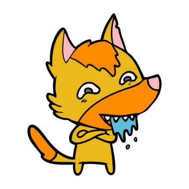 Tilki çizgi film karakteri vektör çizim