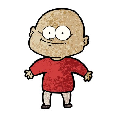 karikatür kel adam bakıyor