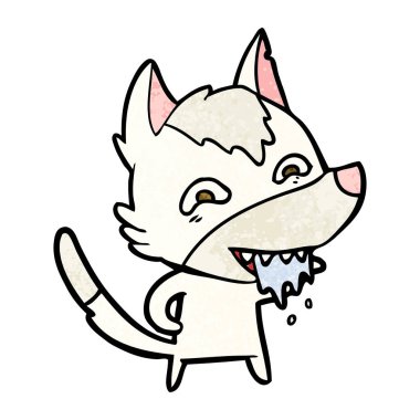 vektör çizim karikatür aç kurt