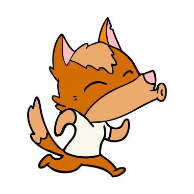 Tilki çizgi film karakteri vektör çizim