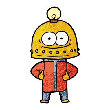 ampul ile mutlu karton robot