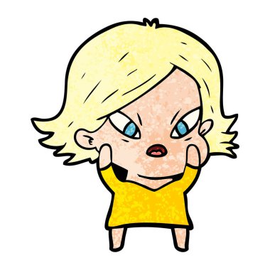 vektör çizim karikatür kadın vurguladı