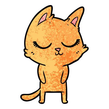 Sakin karikatür kedi vektör çizim