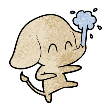 vektör çizim sevimli çizgi fil