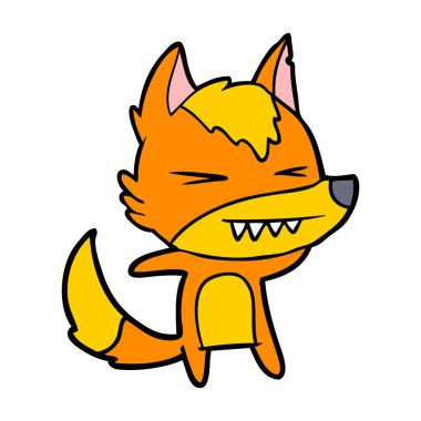 Tilki çizgi film karakteri vektör çizim