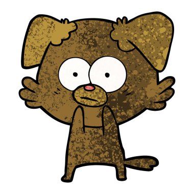 vektör çizim gergin köpek çizgi film