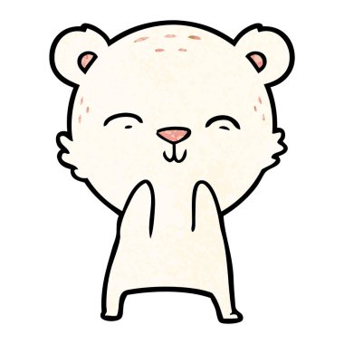 mutlu karikatür kutup ayısı