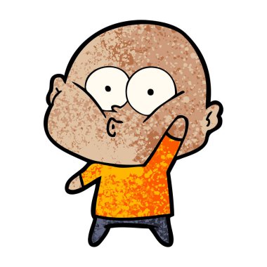 karikatür kel adam bakıyor