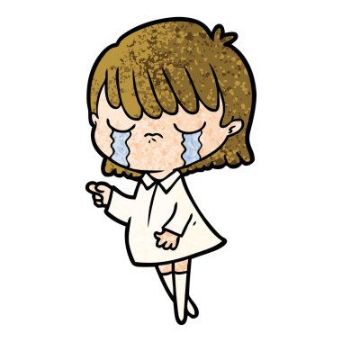 vektör çizim karikatür kadının ağladığını