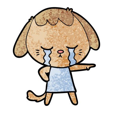 vektör çizim karikatür ağlayan köpek