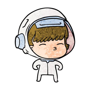 vektör çizim karikatür meraklı astronot