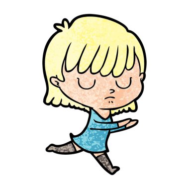 Çizgi filmdeki kadının vektör çizimi