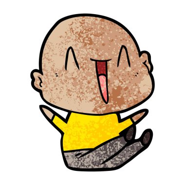 mutlu karikatür kel adam