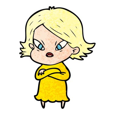 vektör çizim karikatür kadın vurguladı