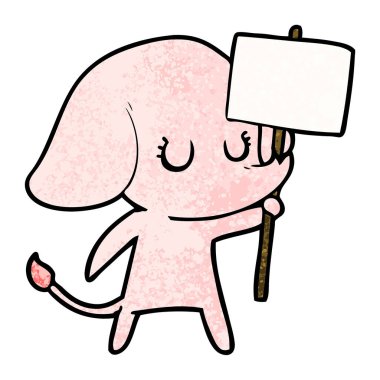 vektör çizim sevimli çizgi fil