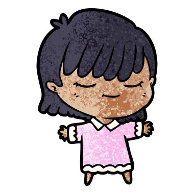 Çizgi filmdeki kadının vektör çizimi