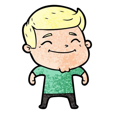 mutlu çizgi film adam vektör çizim