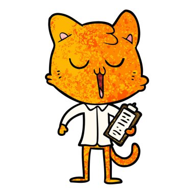 vektör çizim karikatür kedi şarkı