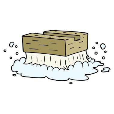 vektör çizim fırçası ovma çizgi film