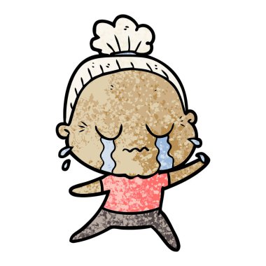 çizgi film ağlayan yaşlı kadın