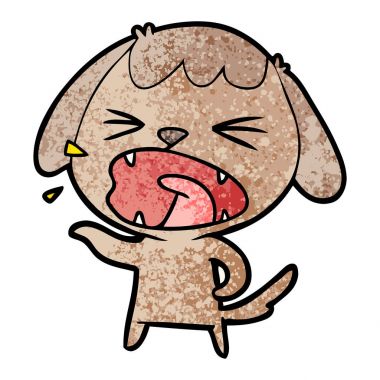 sevimli çizgi köpek havlıyor