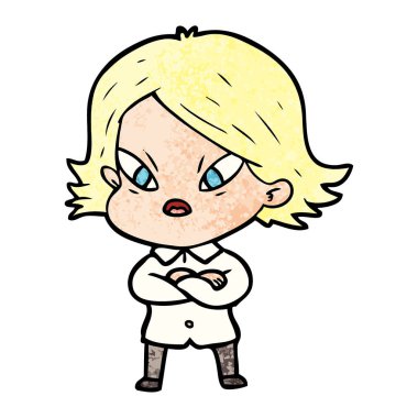 vektör çizim karikatür kadın vurguladı