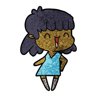 Çizgi filmdeki kadının vektör çizimi