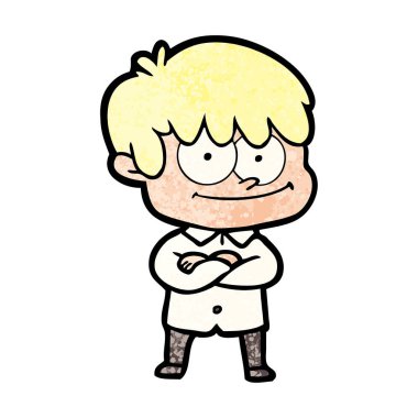 mutlu çizgi film adam vektör çizim