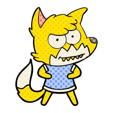 Tilki çizgi film karakteri vektör çizim