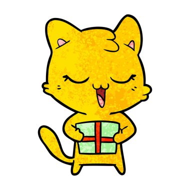 vektör çizim karikatür mutlu kedi