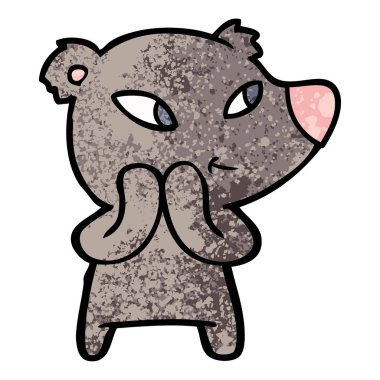 Tatlı çizgi film ayısının vektör çizimi