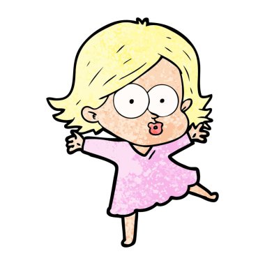 surat asmayı çizgi film kız vektör çizim