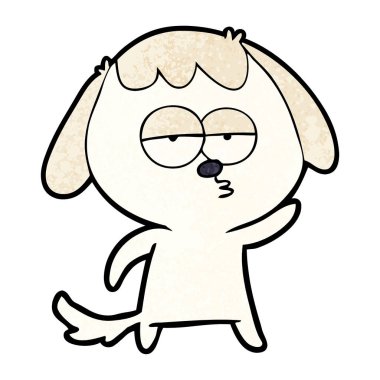 sıkılmış vektör çizim karikatür köpek