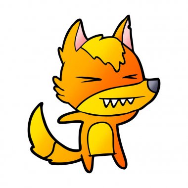 Tilki çizgi film karakteri vektör çizim