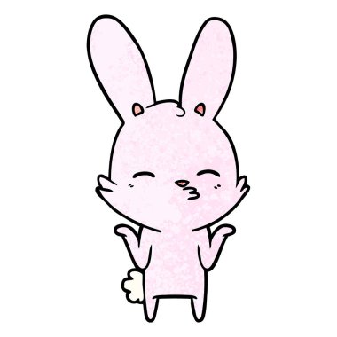 meraklı bunny çizgi vektör çizim