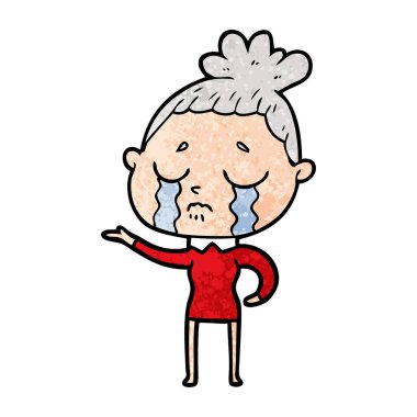 vektör çizim karikatür ağlayan kadın