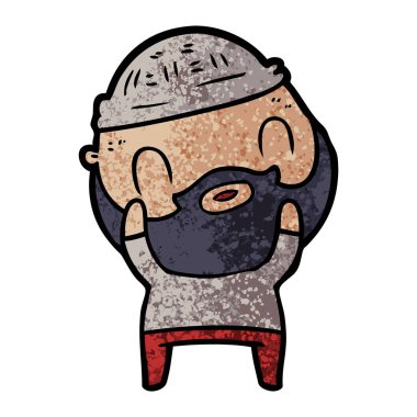 vektör çizim karikatür sakallı adam