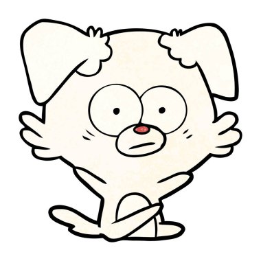 vektör çizim gergin köpek çizgi film