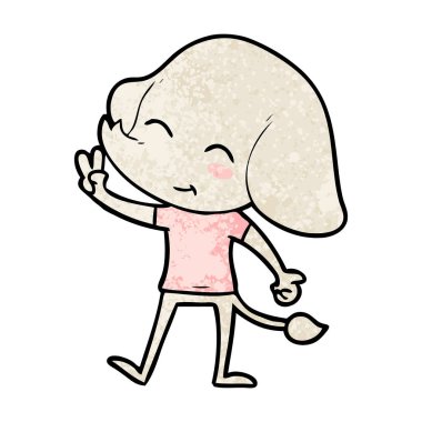 vektör çizim sevimli çizgi fil