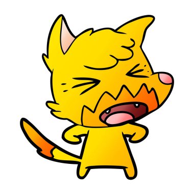 Tilki çizgi film karakteri vektör çizim